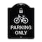 Signmission Parking With Cycle and Lock Symbol Heavy-Gauge Aluminum Architectural Sign, 24" x 18", BS-1824-23410 A-DES-BS-1824-23410 - alternate 1